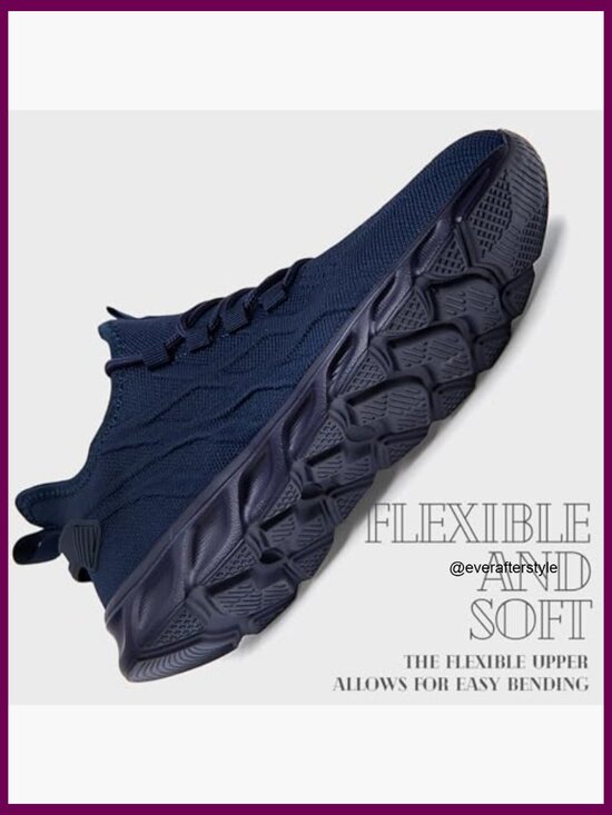 Lightweight Running Shoes for Men, Athletic Sneakers, Lace-Up Tennis Gym Shoes